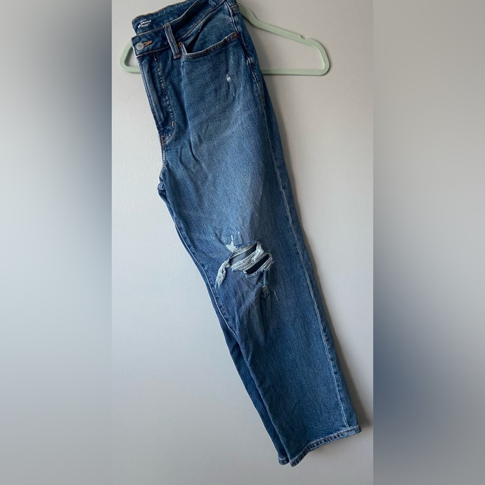 Old Navy/OG Straight Blue Jeans Distressed/Size 12
